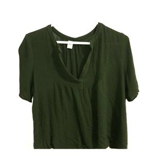 dark green flowy top
